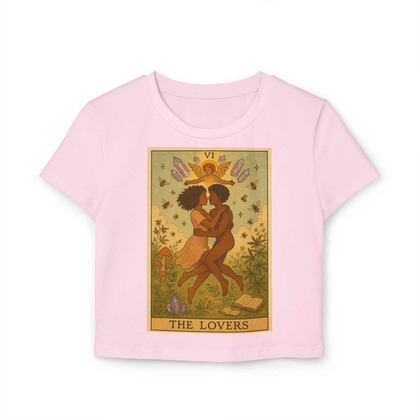 Women's “The Lovers” Tarot Baby Tee