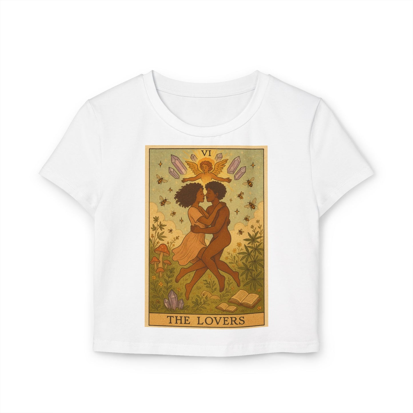 Women's “The Lovers” Tarot Baby Tee